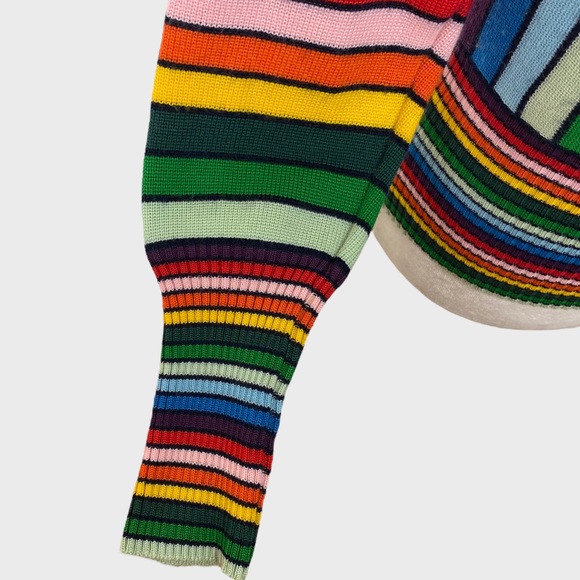 Vintage Multicolor Rainbow Stripe Turtleneck Sweater S/M - Picture 2 of 8